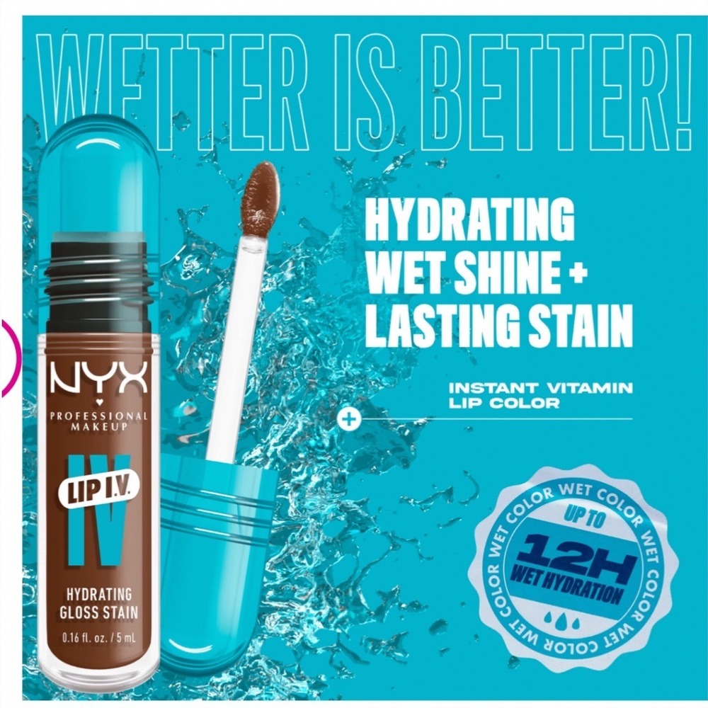 NYX Professional Makeup Lip I.V. Hydrating Gloss Stain 03 Splash'n Spice Brown - Picture 4 of 6